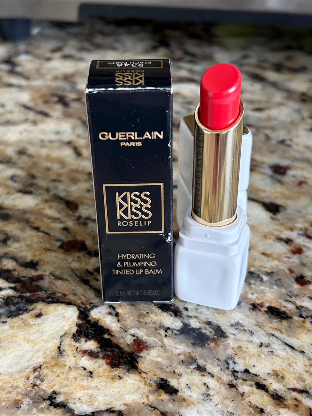 ⚡️🖤GUERLAIN KissKiss Roselip Tinted Lip Balm Peach Party